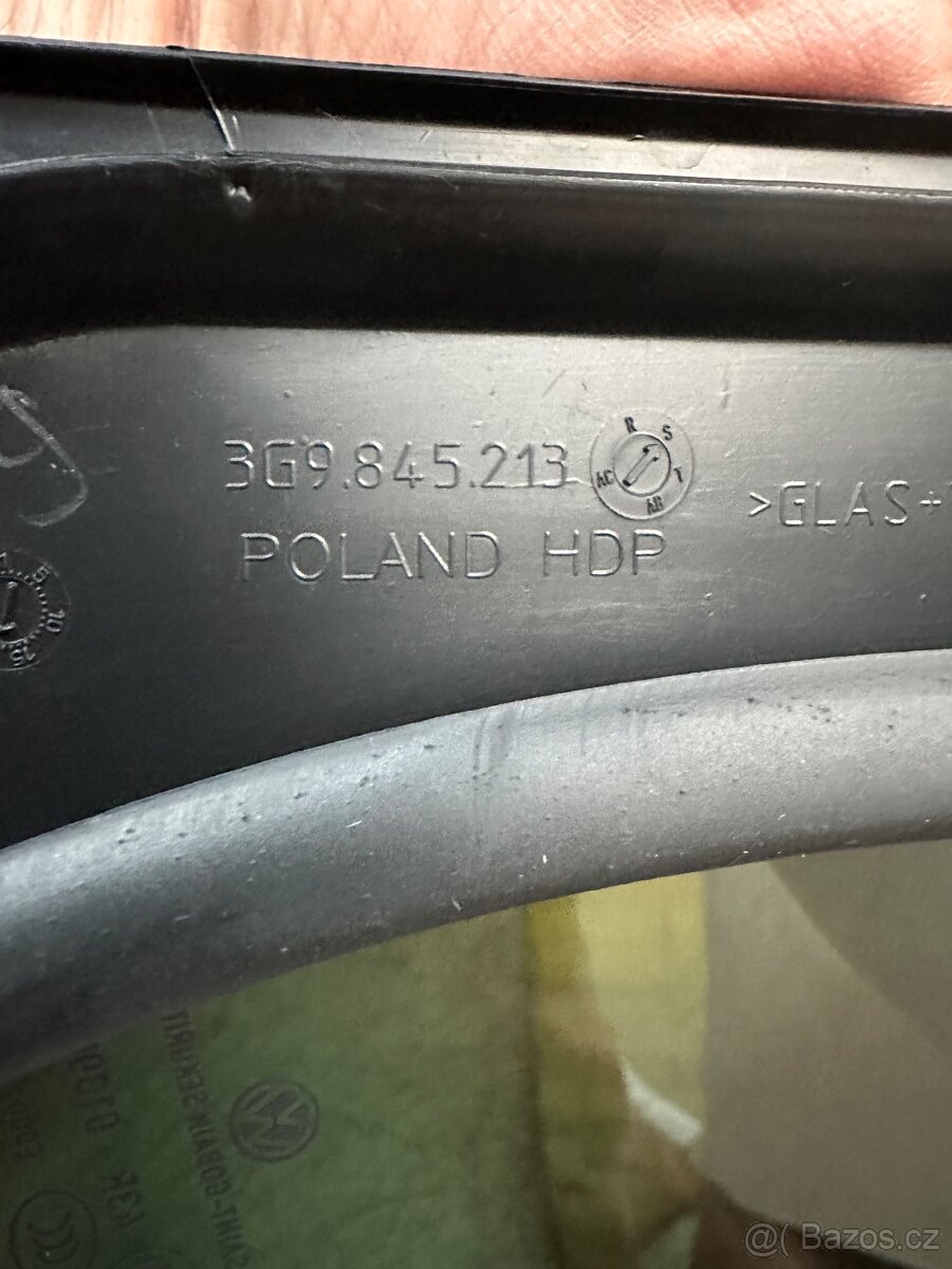 Sklo zadních dveří levé VW Passat B8, 3g9845213, 2021 roků - 3