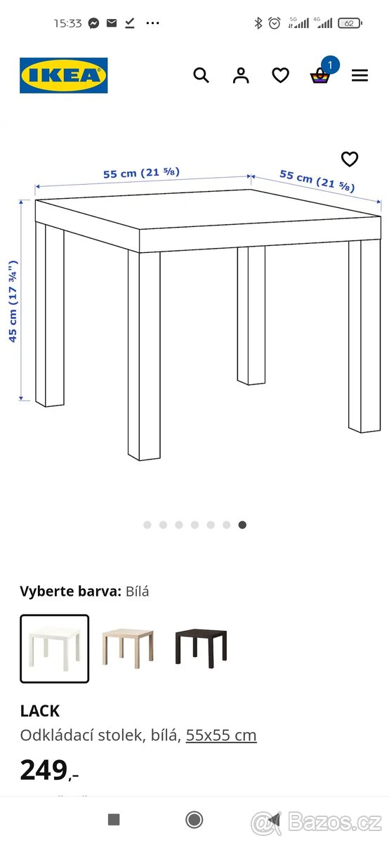 Lack stůl 55x55cm - 3