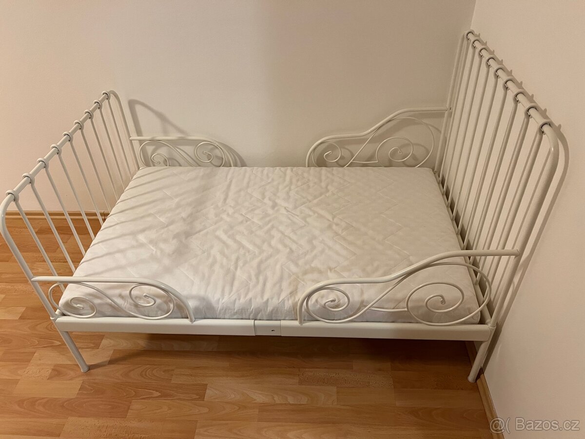 Bílá dětská postel IKEA Minnen (+ matrace a rošt) - 3