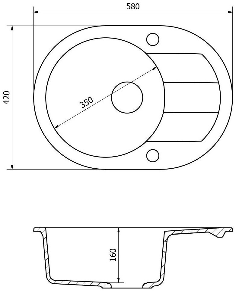 KUCHYŇSKÝ GRANITOVÝ DŘEZ DELINIA MARTE + SIFON +EXCENTR - 3