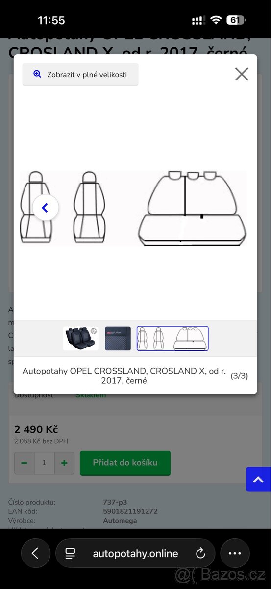 Autopotahy na Opel Crossland - 3