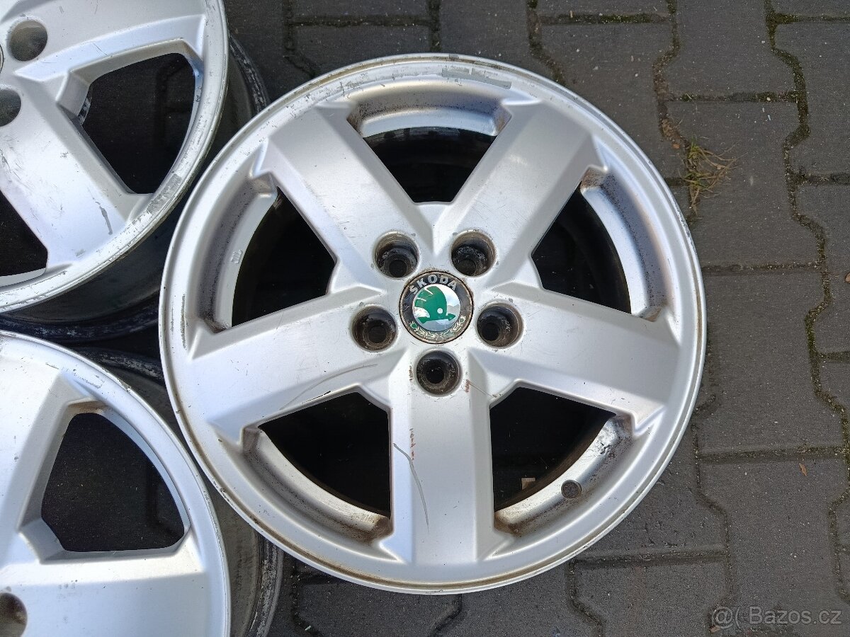 Originální alu kola škoda octavia 5x100 r15 - 3
