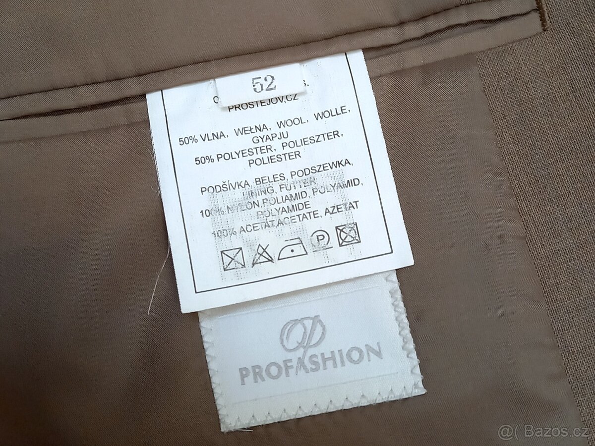 Pánský oblek Prostějov PROFASHION vel.52 - 3