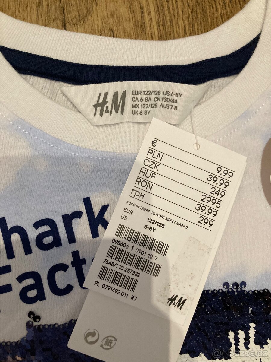 Nenošené tričko se žraloky vel. 122/128 - 3