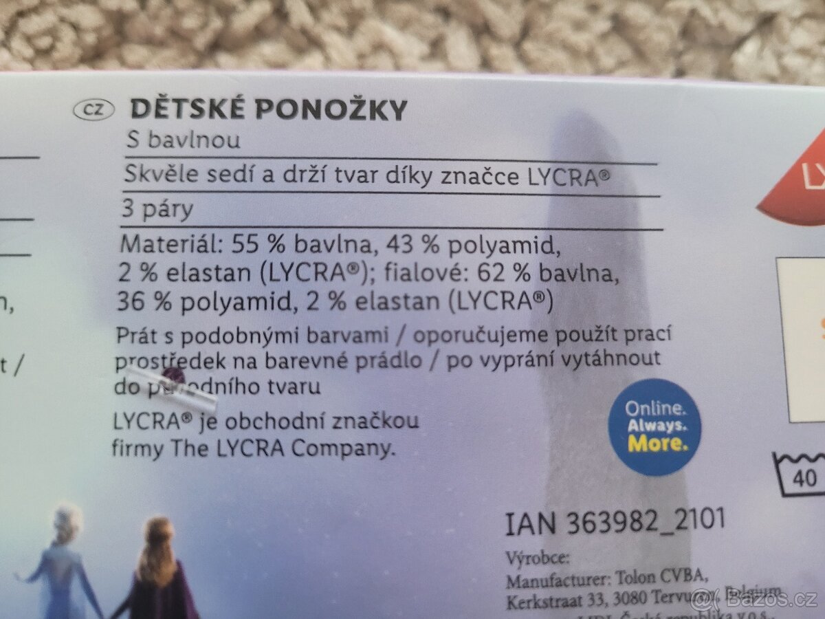 Dívčí ponožky 23-26 Frozen 3pack - 3