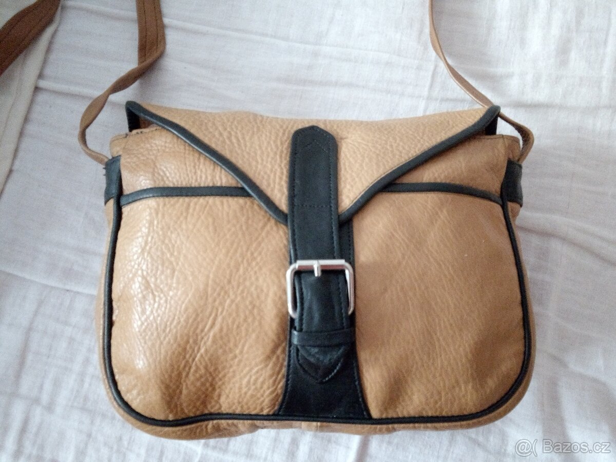 kožená kabelka,vintage kožená taška,menší taška - 3