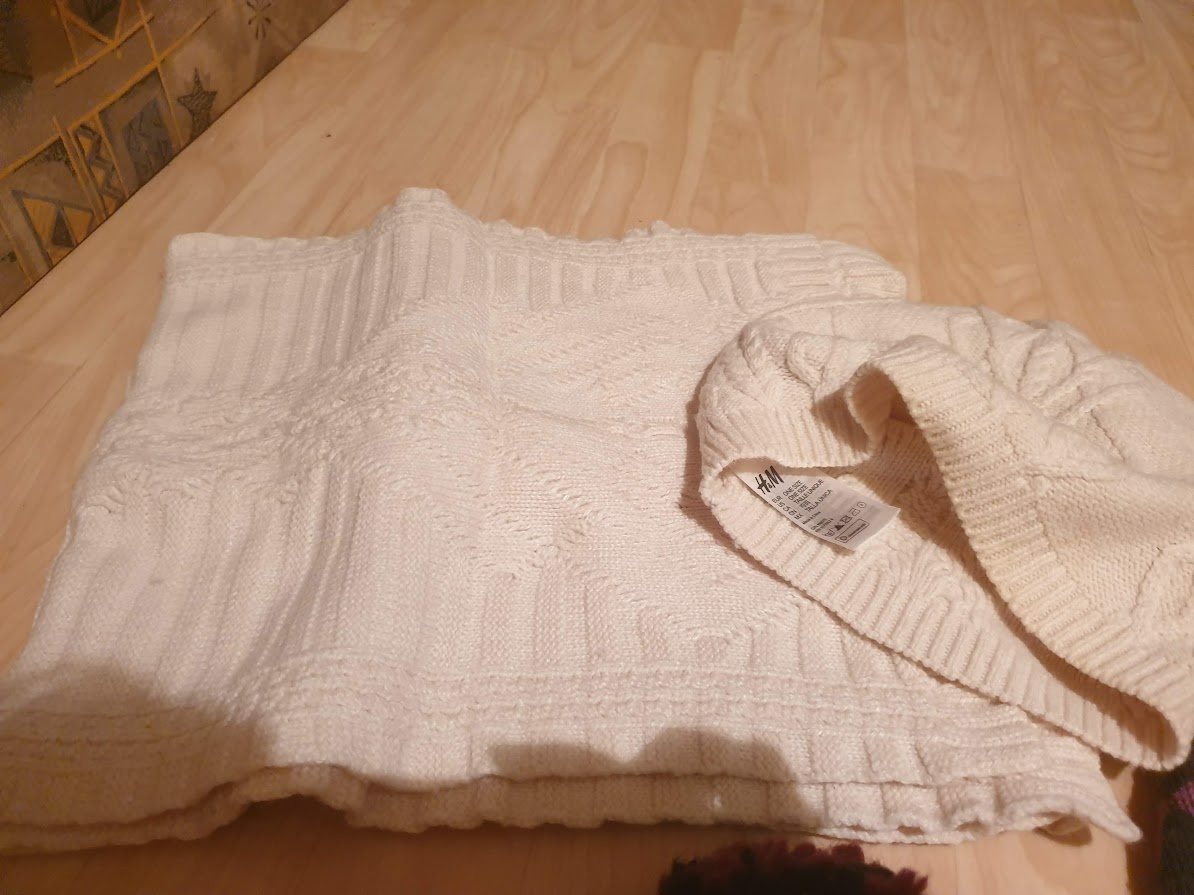 Zimní čepice-mix, bílá souprava čepice+šály z H&M - 3