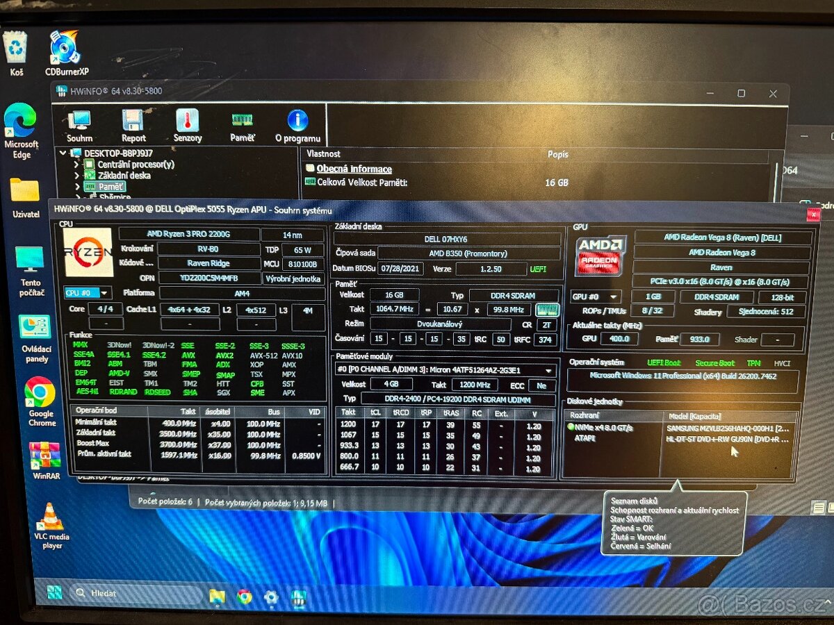 PC 3. Dell OptiPlex 5055 ryzen3 2200G 16GB DDR4 Nvme 250GB - 3