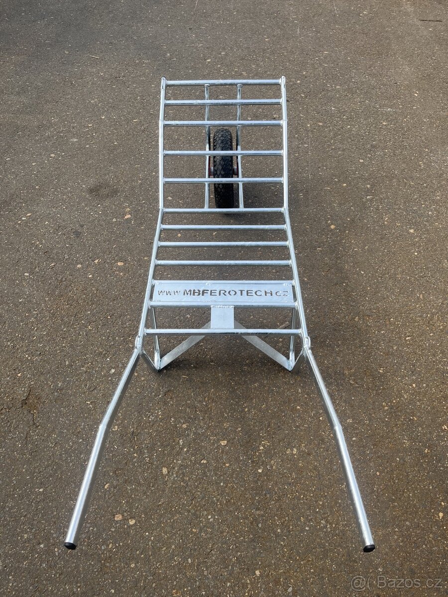 železný trakař, stavební kolečko , kolečko na palivové dřevo - 3