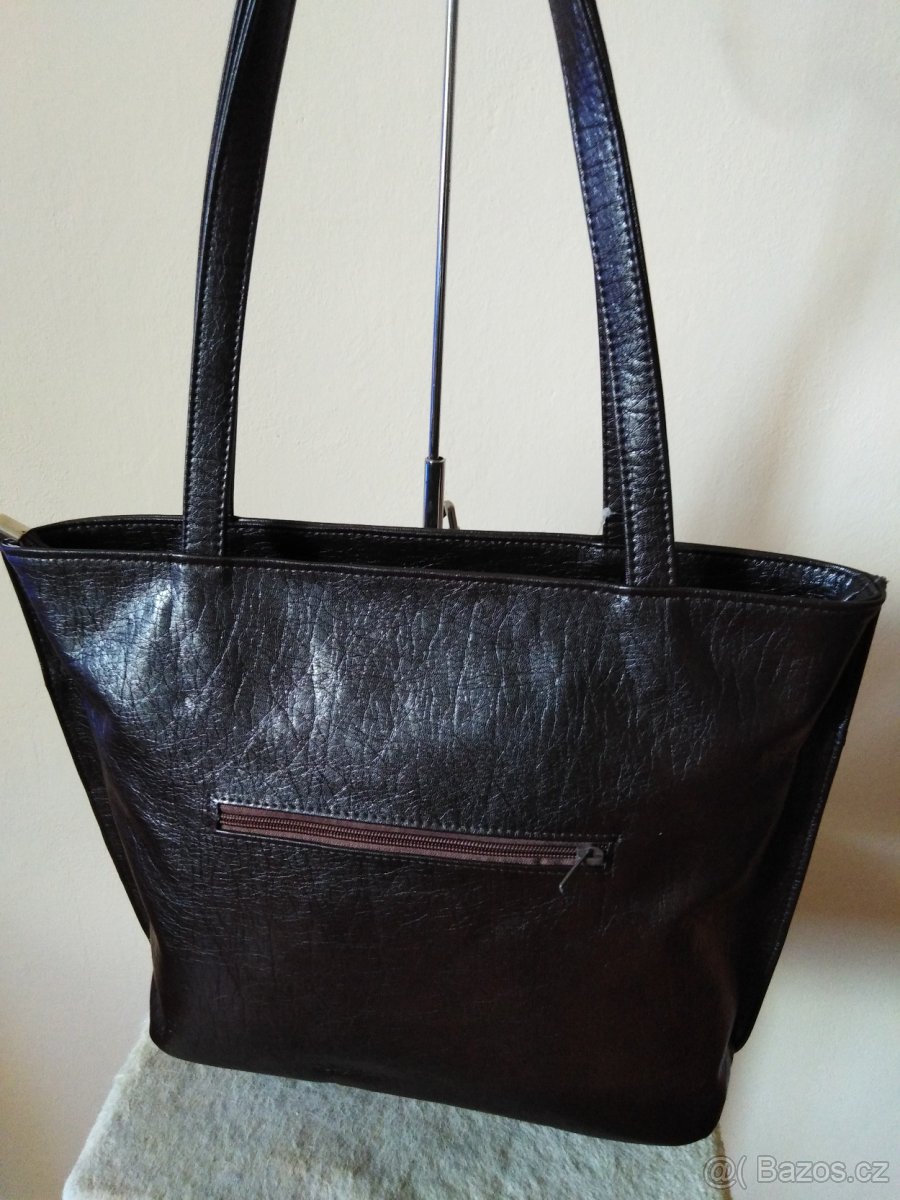 Kabelka tmavě hnědá 3, velká, elegantní - 3