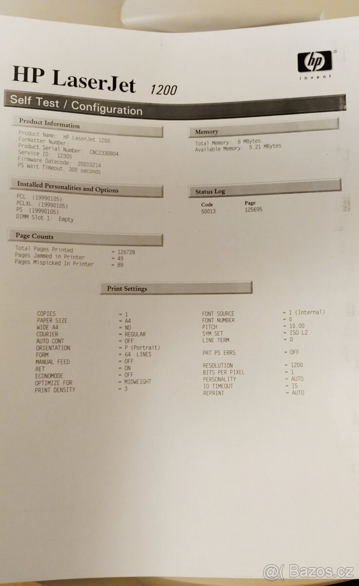 Laserová tiskárna HP LaserJet 1200 - 3