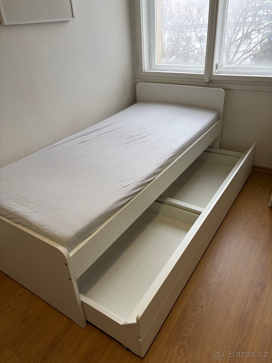 Postel + rošt + matrace 90x200 cm - 3