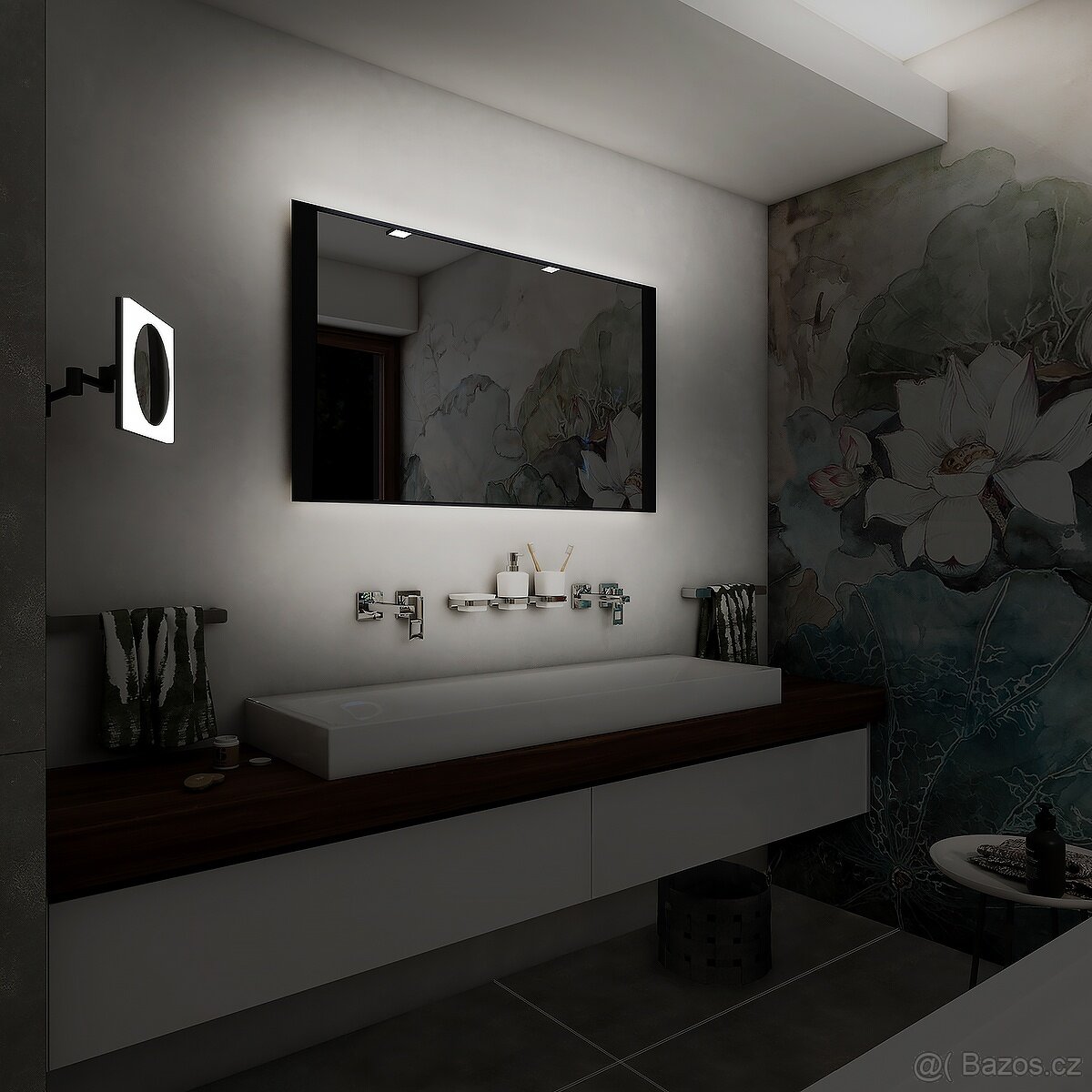 černé LED zrcadlo 1000x600 - 3