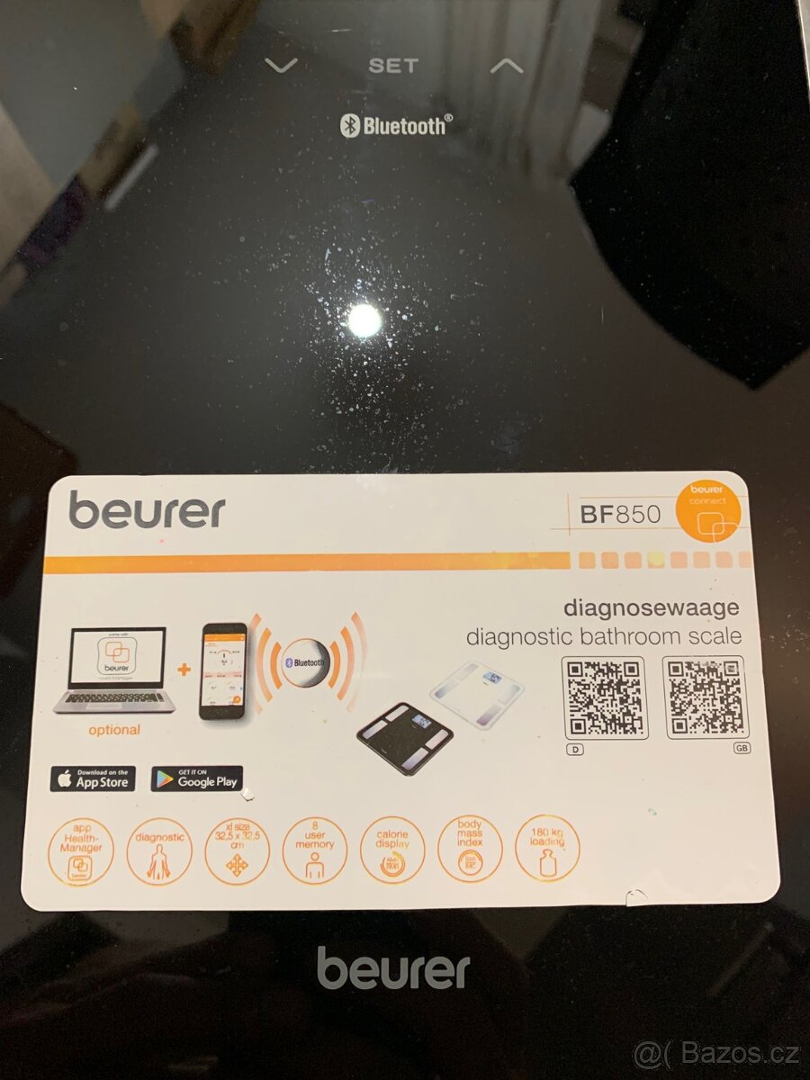 REZERVOVÁNO - osobní váha Beuer BF850 s bluetooth - 3