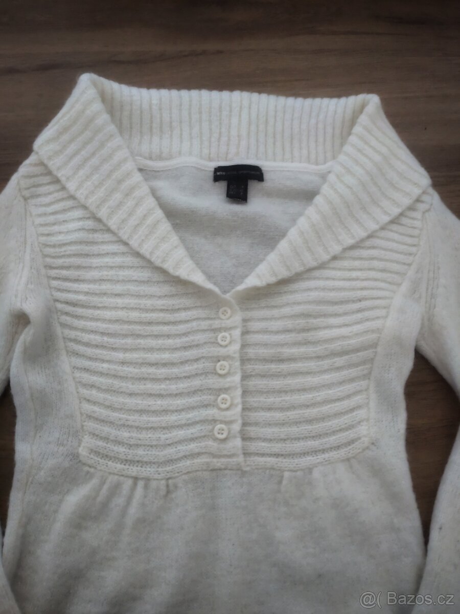 Bílý svetr velikost S, značka Mango - 3