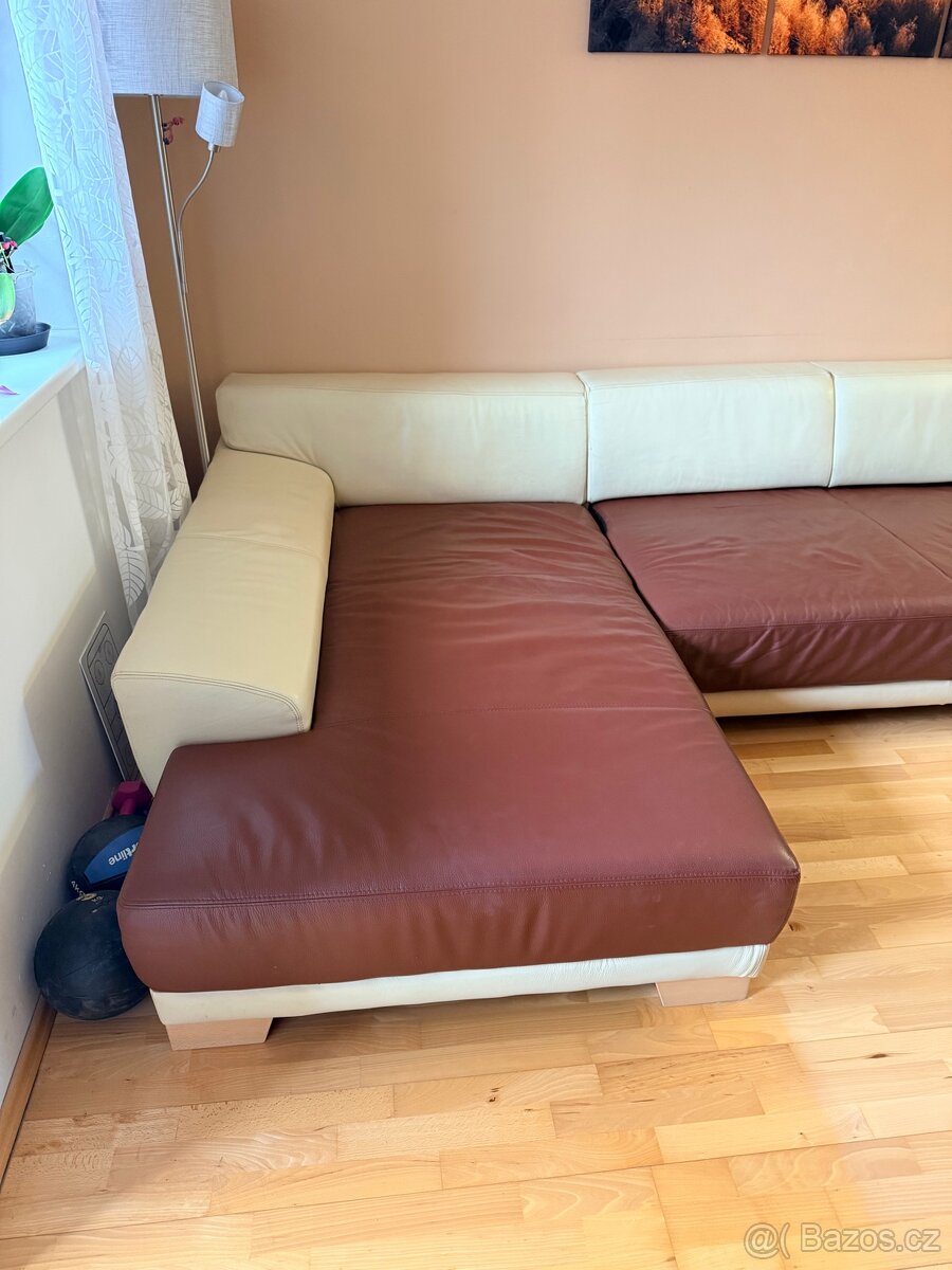 Rohova kozena rozkladaci sedacka - 3