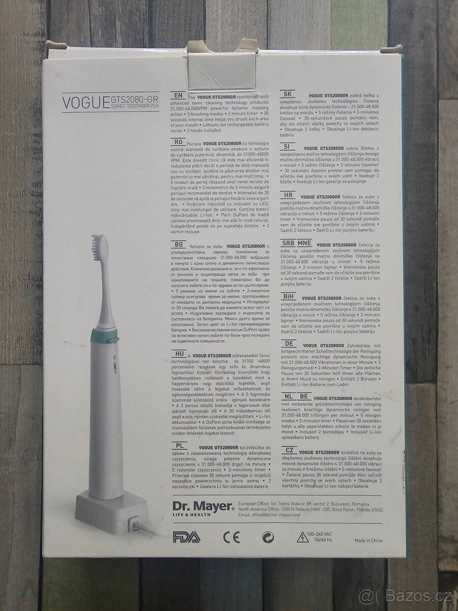 1+1 sonický kartáček Dr. Mayer Vogue GTS2080GR - 3