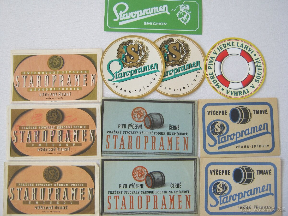 pivní etikety Praha Smíchov Staropramen sbírka 1050ks - 3