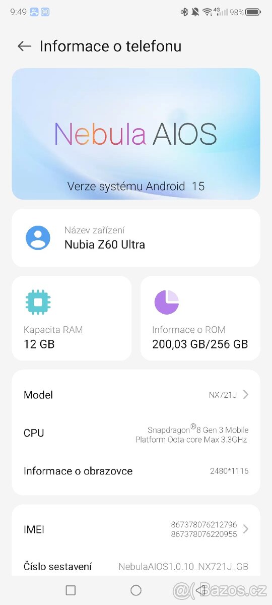 Nubia Z60 Ultra (12+12GB/256GB) (Global) VÝMĚNA - 3