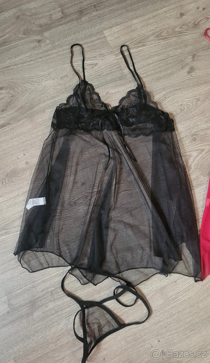 Sexy košilky kompet černý a červený - 3