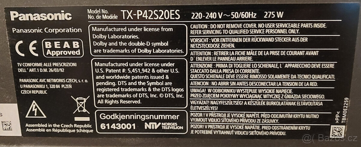 panasonic viera TX-P42S20ES 42" - 3