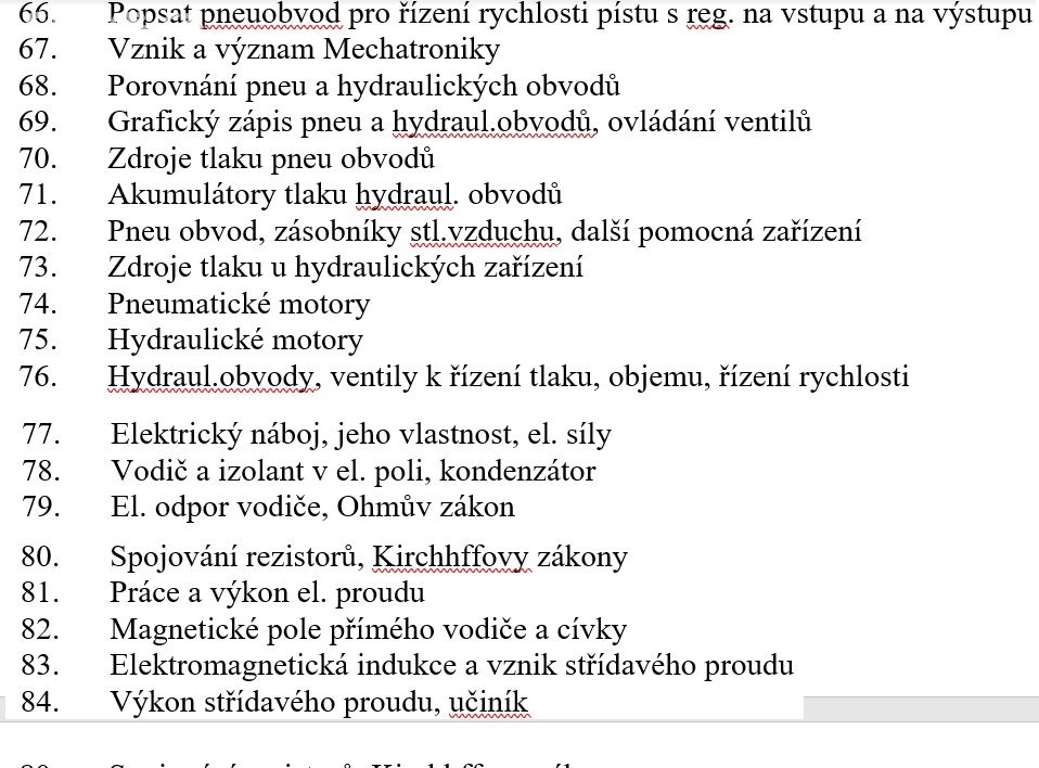 Zpracované maturitní okruhy - strojírenství, mechatronika - 3