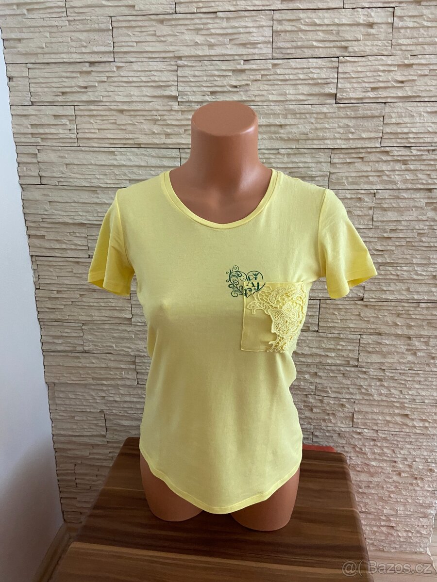 Krásné žluté letní tričko ARMANI Jeans - vel. 38 - 3