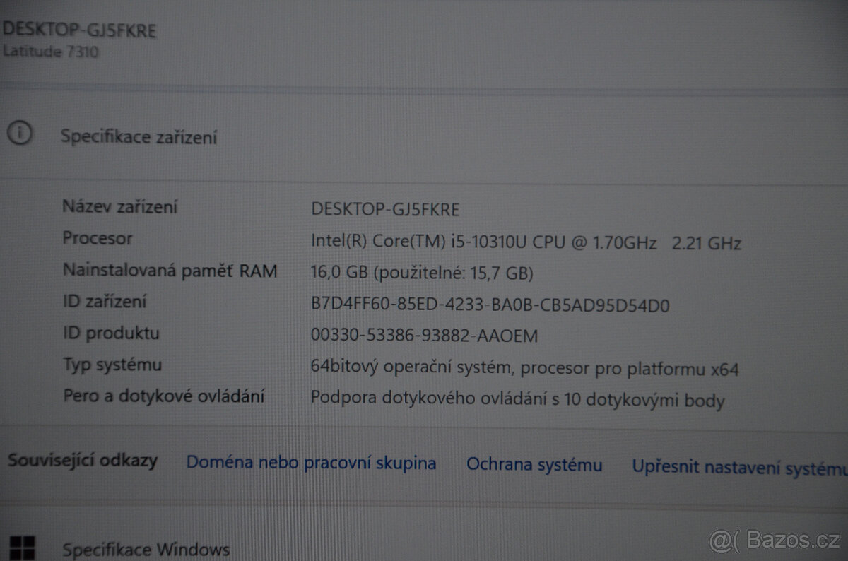 Dell Latitude 7310 i5/16GB/SSD 512GB M.2/záruka - 3