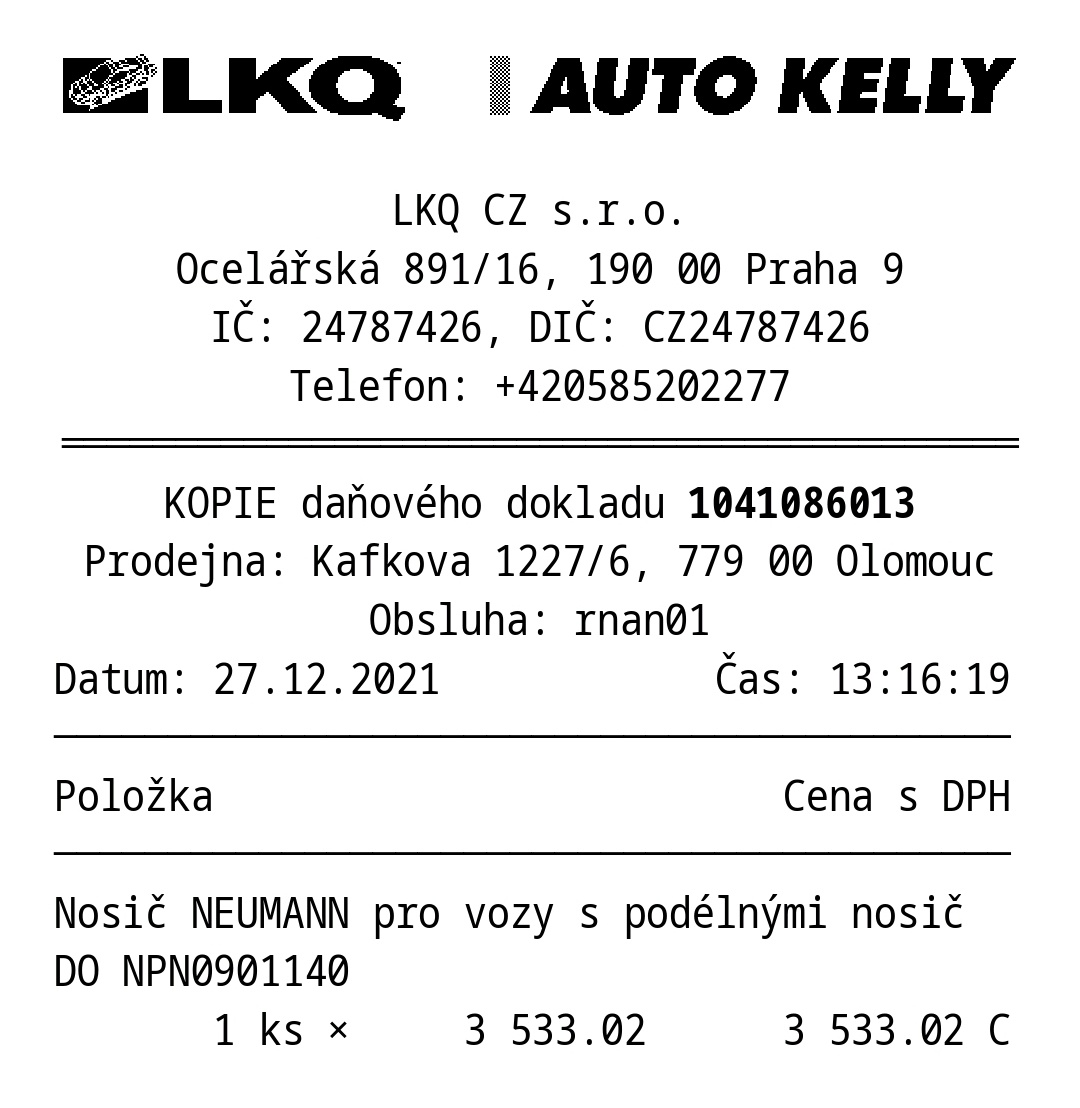 Střešní nosič univerzální 140cm - 3