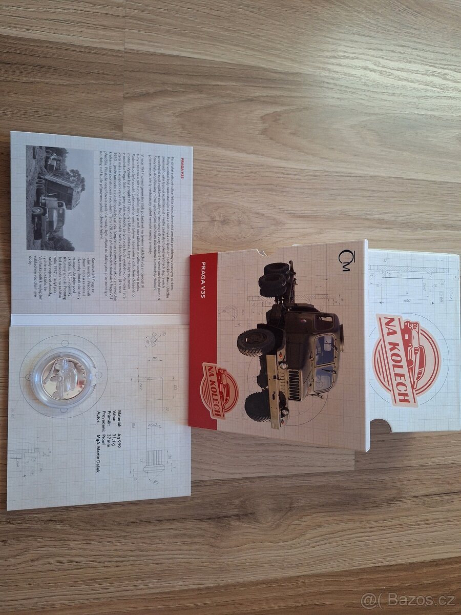 2024 NA KOLECH STŘÍBRNÁ MINCE PRAGA V3S + BOX. - 3