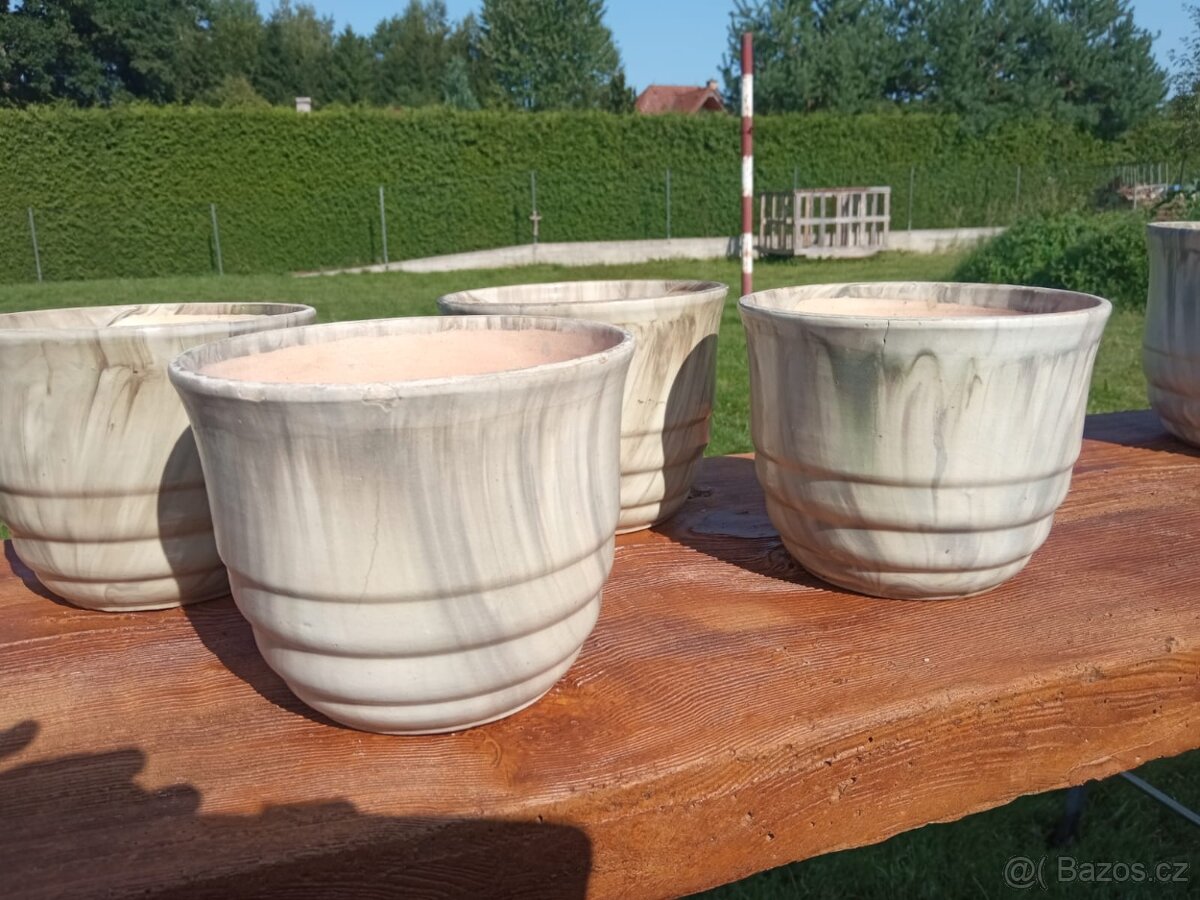 Keramické obaly na květináče-celkem 8 ks,zahrada,dekorace - 3