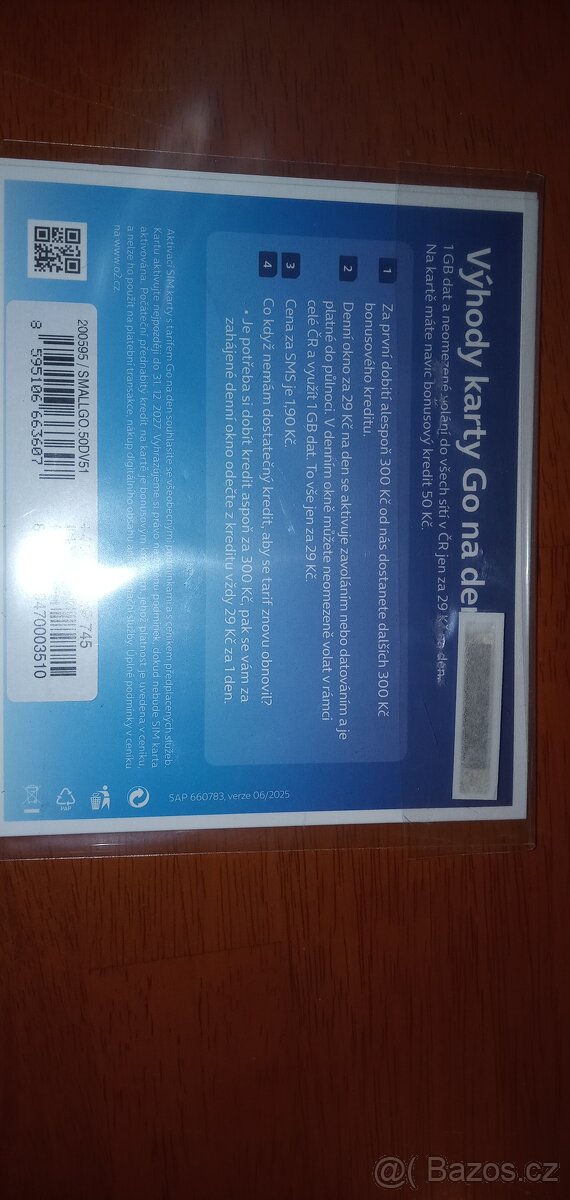 PRODÁM NOVOU NEROZBALENOU SIM KARTU GO O2 PREMIOVÉ ČÍSLO - 3