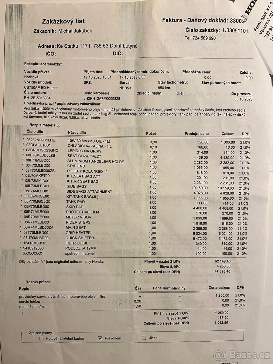 HONDA CB 750 HORNET | 2023 | PLNÁ VÝBAVA | TOP STAV - 3