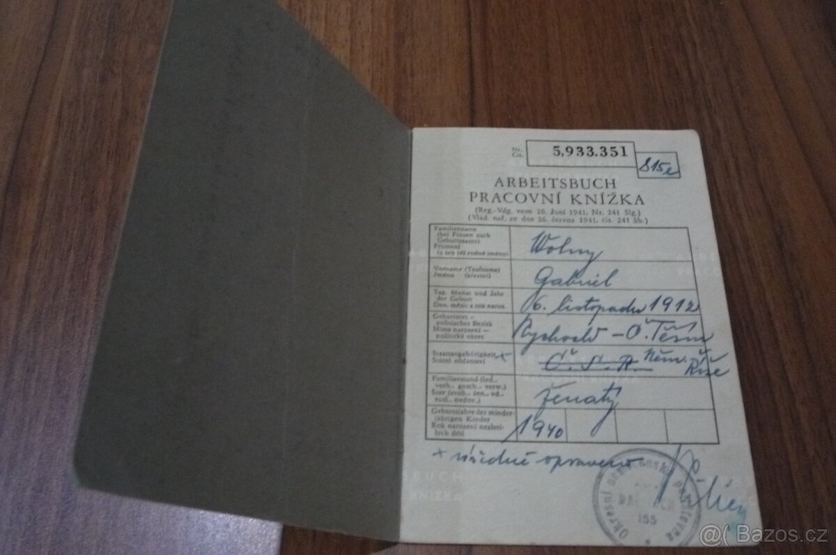 Arbeitsbuch - pracovní knížka protektorát - 3