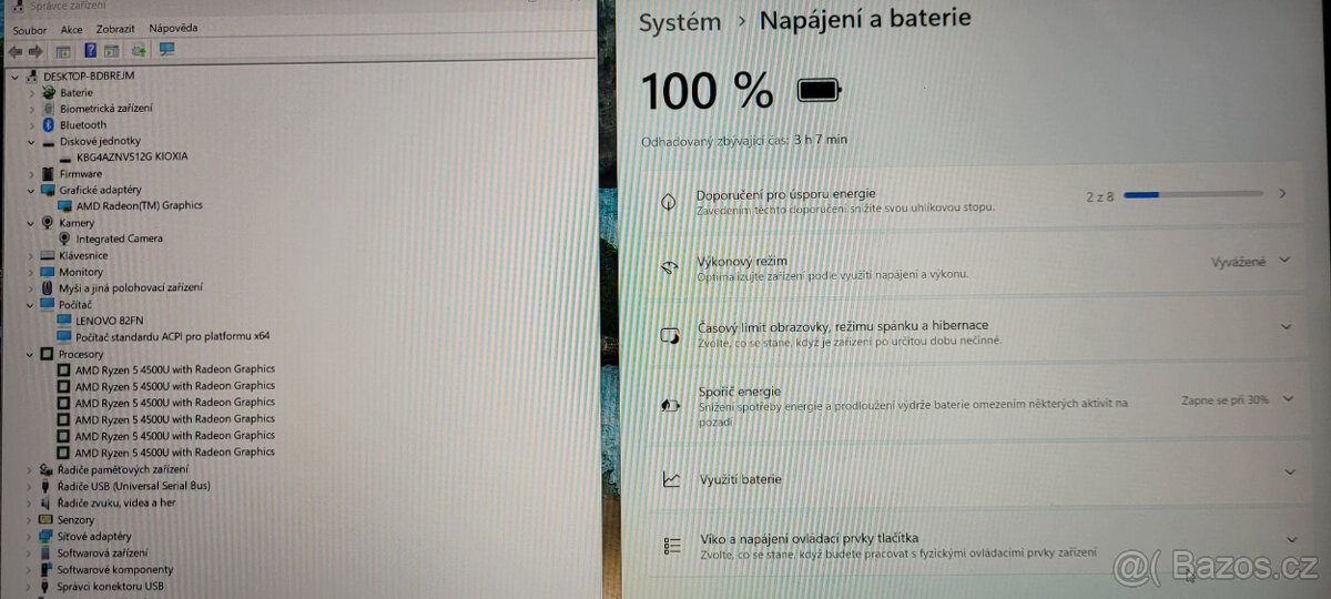 Lenovo, Ryzen 5 4500u 6x 4,00GHz, 16GB DDR4, 512GB SSD, 3h. - 3