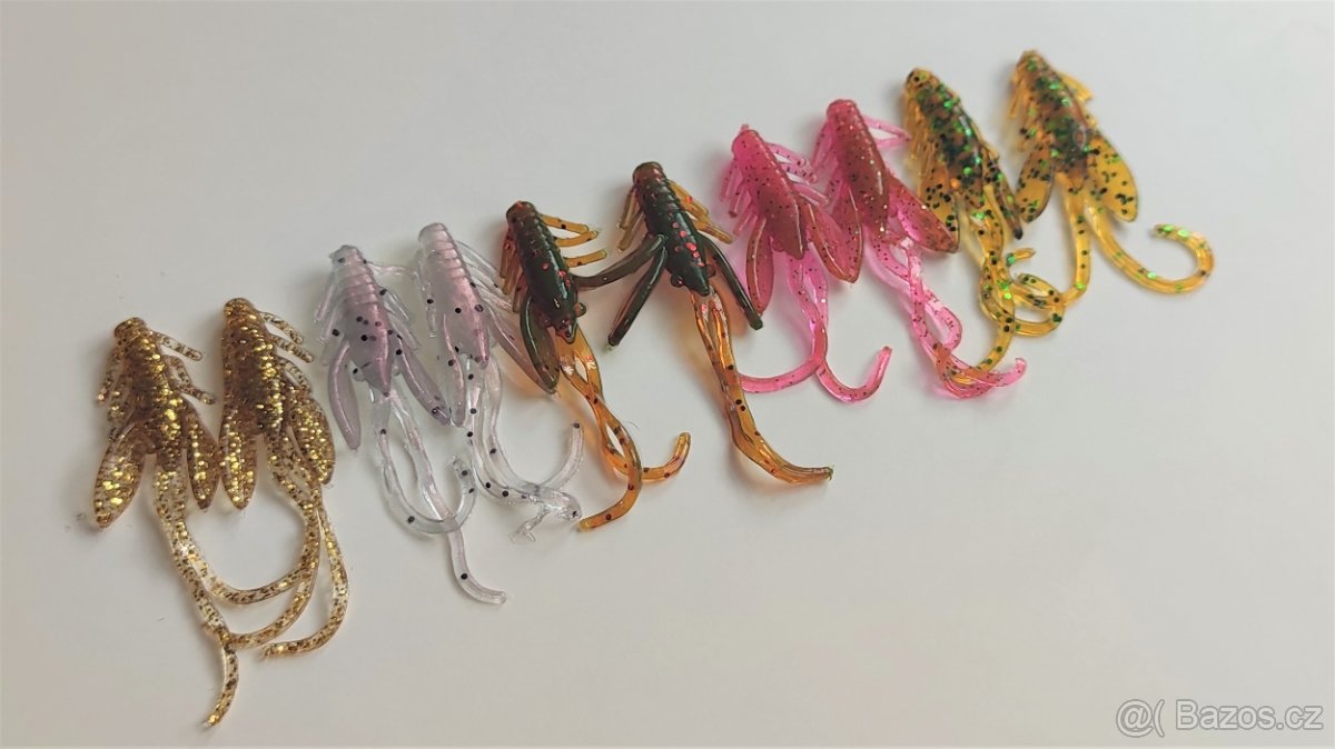 Malé nymfy pstruh set1 10ks jemných gumových nástrah 5cm - 3