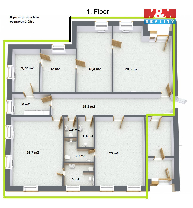 Pronájem obchod a služby, 160 m², Mladá Boleslav - 3