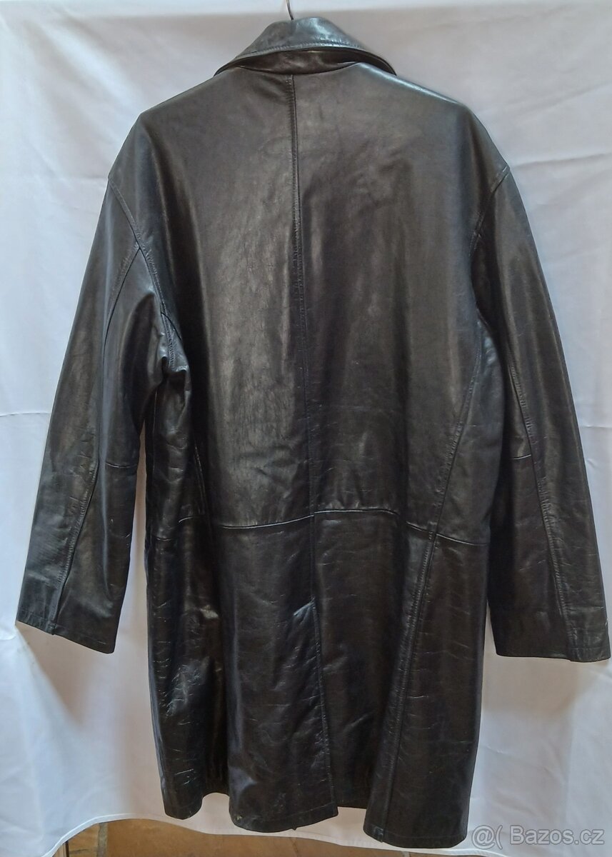 Luxusní černý kožený kabát Mauritius - 3