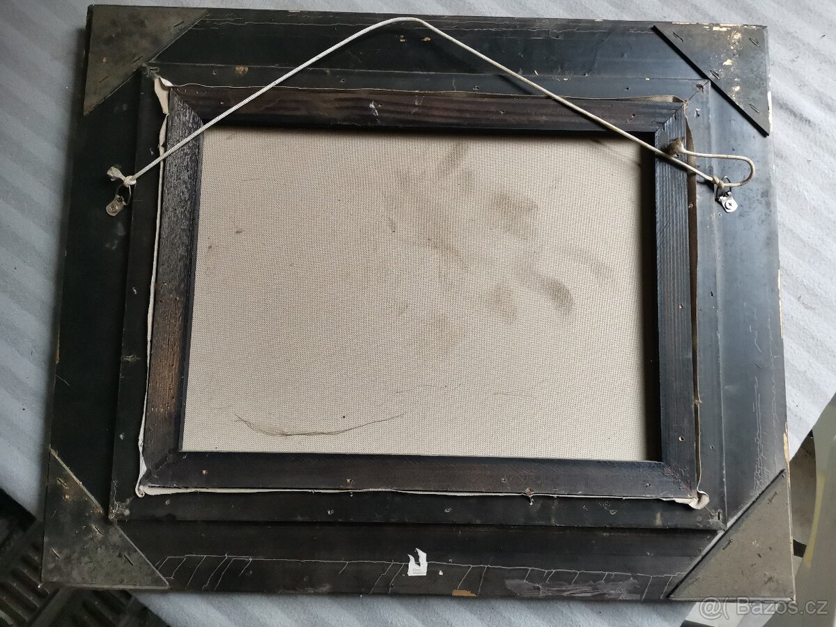 Starý obraz - olejomalba na plátně - 3