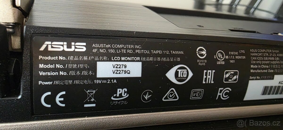 Asus VZ279Q 27" FHD, IPS, 1ms - 3