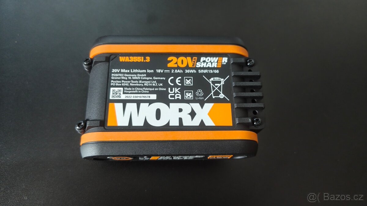 Prodám novou 2 Ah baterii WORX - 3