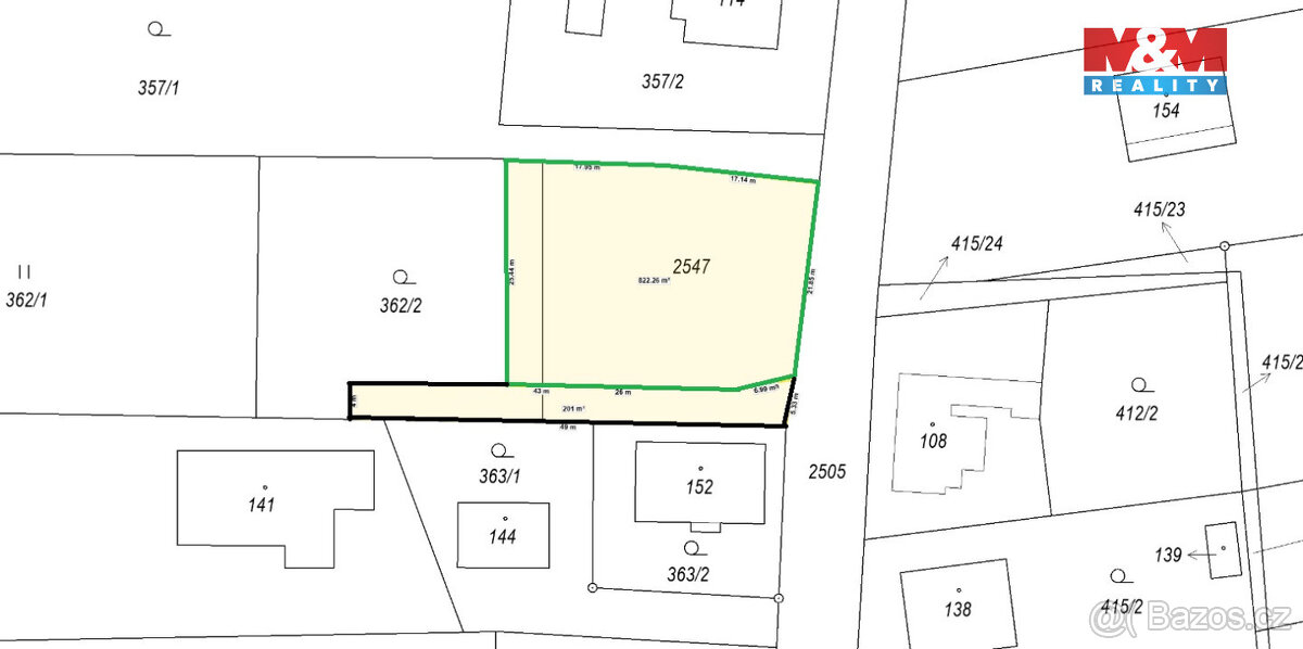 Prodej pozemku k bydlení, 820 m², Trocnov u Borovan - 3