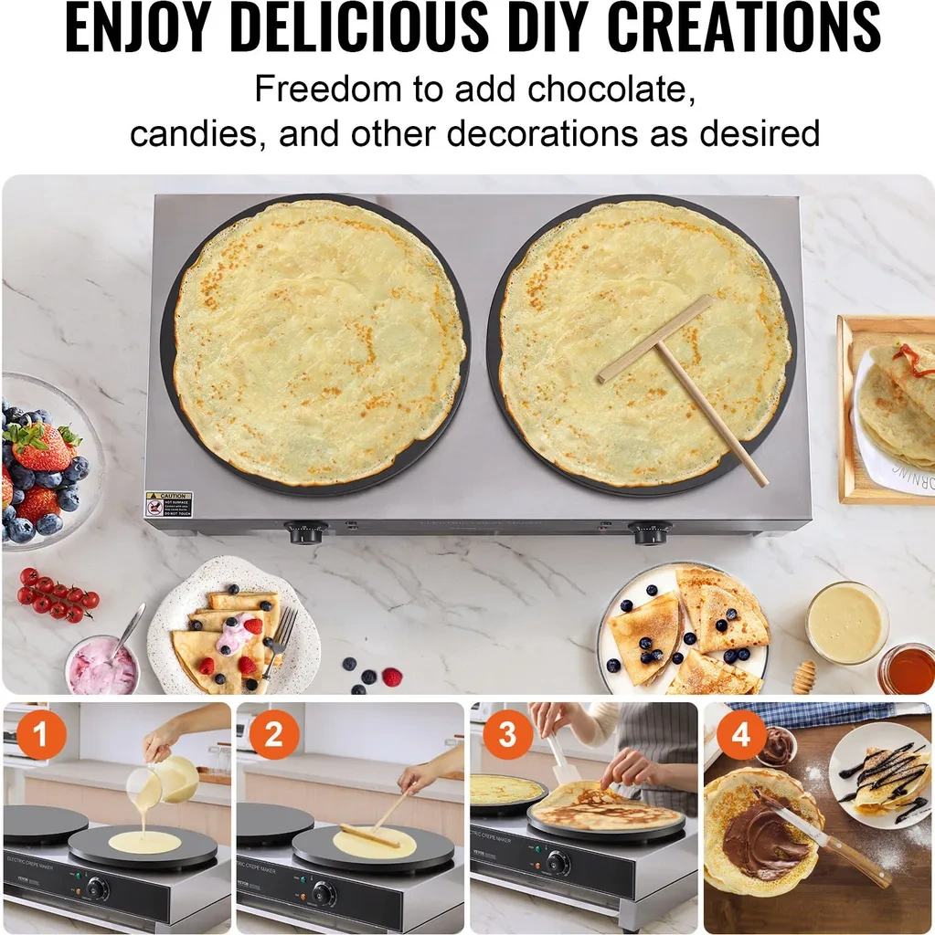 Nový profesionální dvouplotýnkový palačinkovač - 3