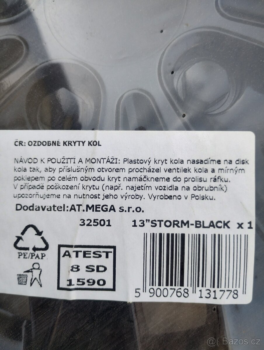 Poklice Storm Black 13" - 3