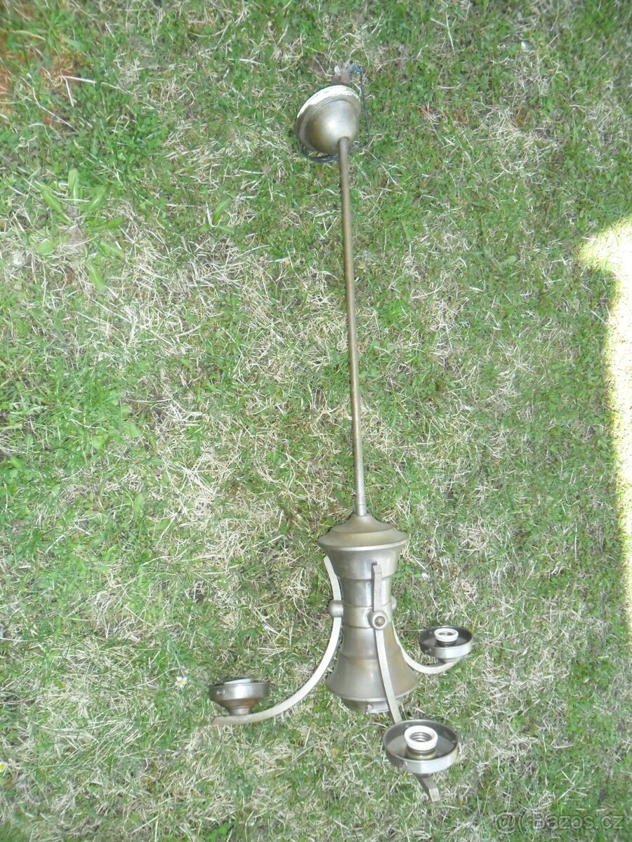 lustr art deco, lustr obyčejný a objímky, plus další objímky - 3