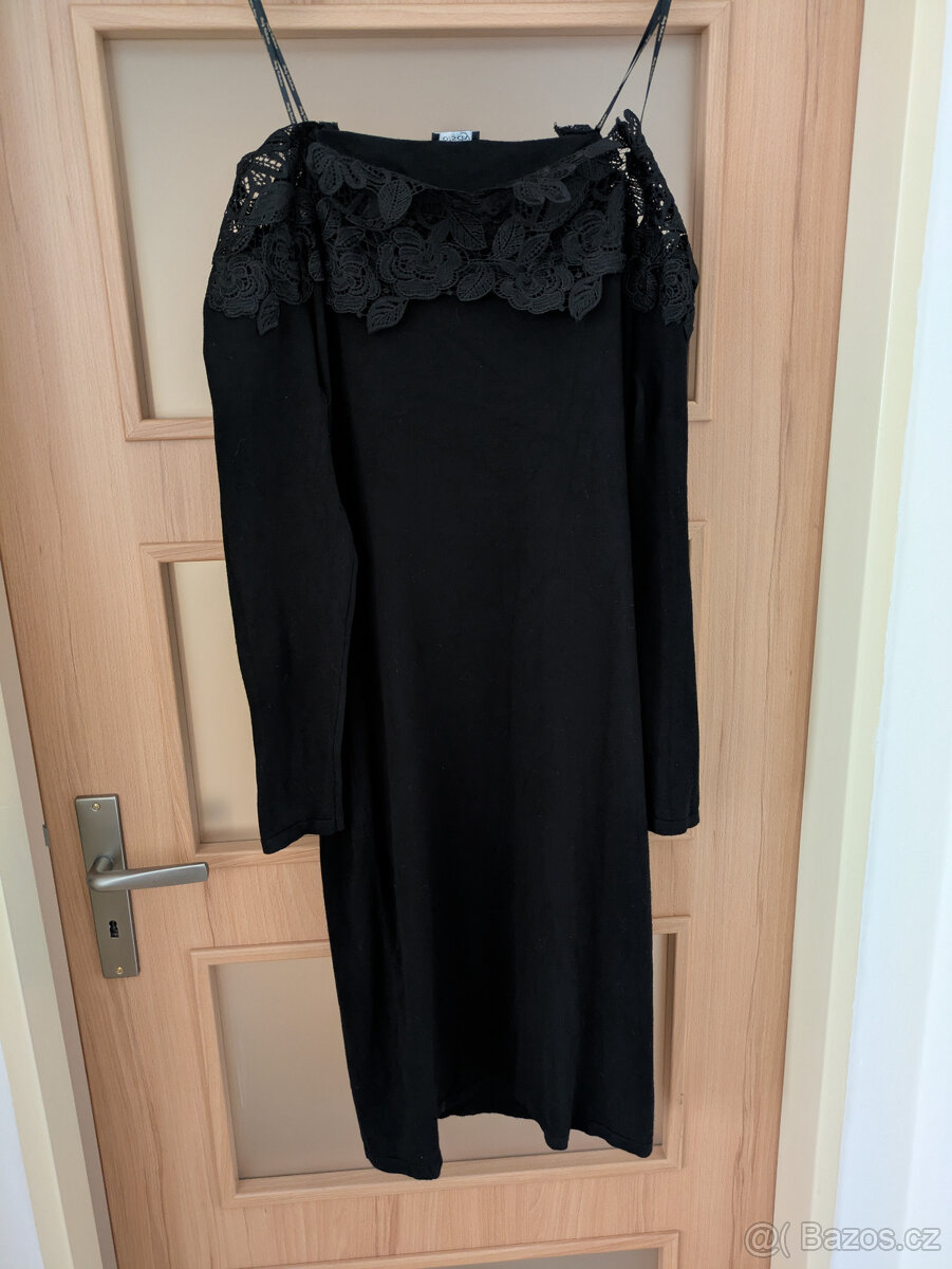 Černé úpletové šaty Orsay, vel. L - 3