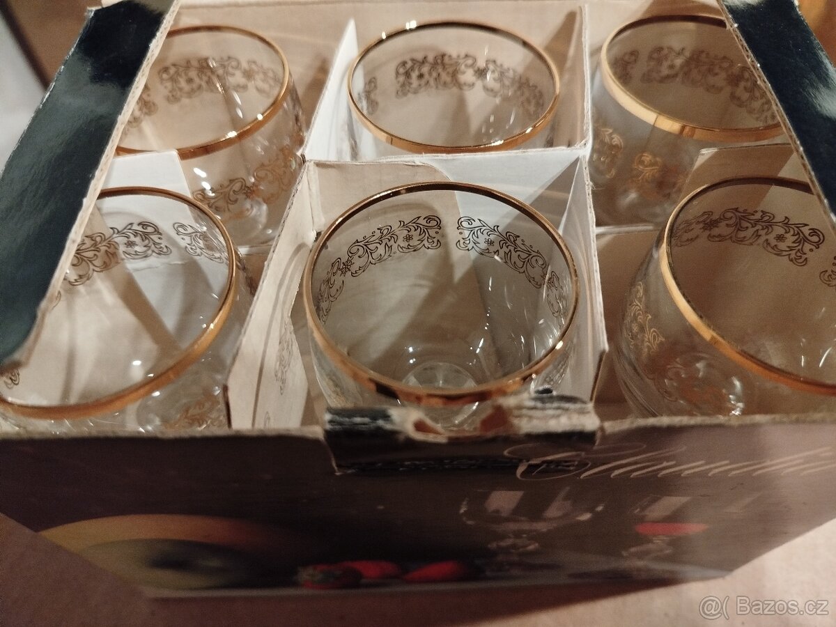 Skleničky Bohemia Claudia pozlacené - 3