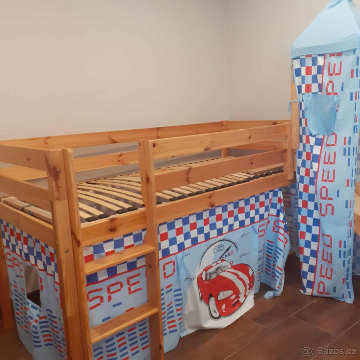 Nová vyvýšená postel+ skluzavka, dekorace - 3