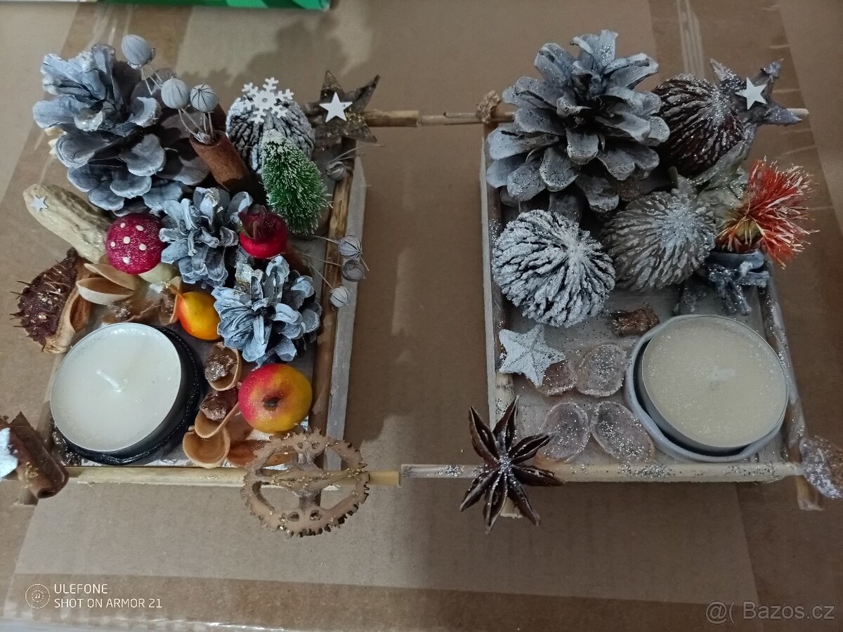 Vánoční svícen na čajovou svíčku - 3