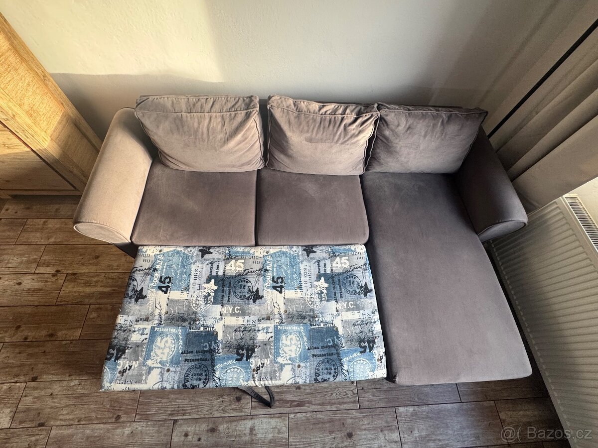 Rohová rozkládací sedací souprava - 3